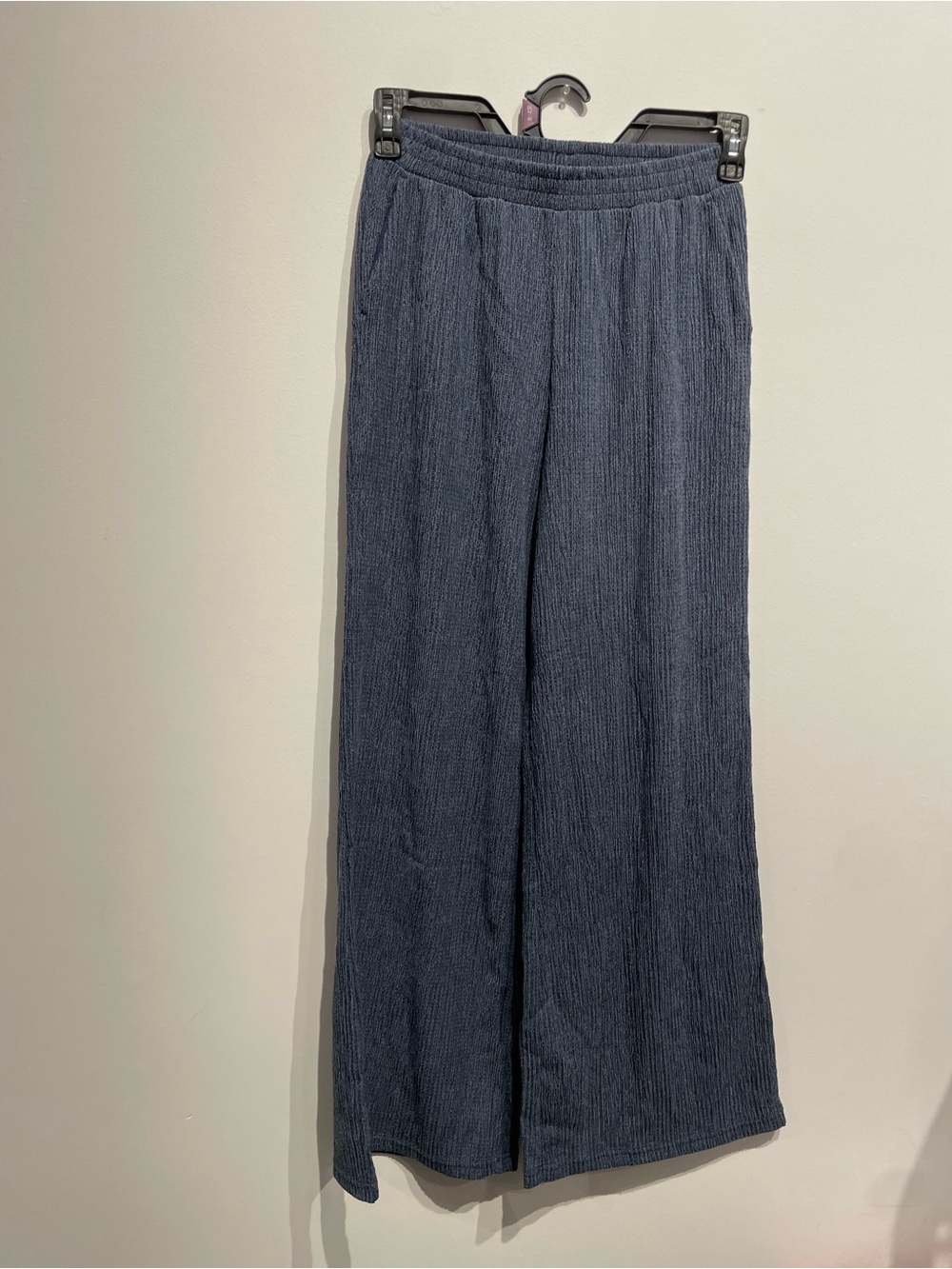 A New Day Women's Mid-Rise Elastic Waistband Wide Leg Pants Blue XS NWT